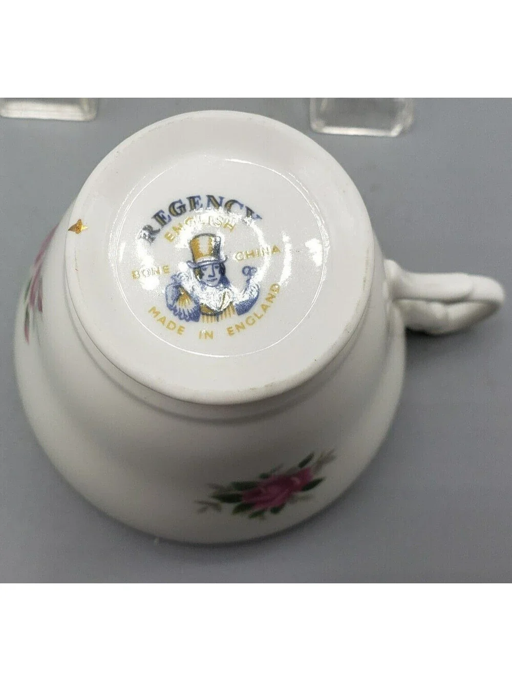 Vintage Regency Teacup & Saucer Set Petite Pink Roses Bone China England Gold